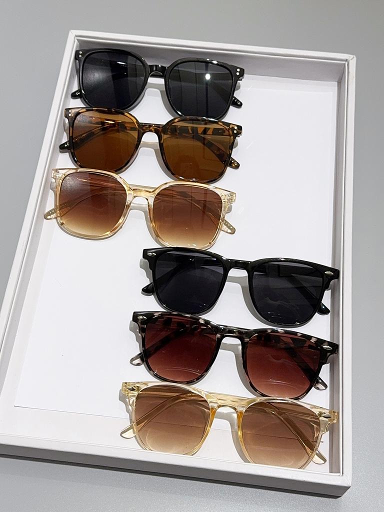 6Pcs Fashionable Square Frame Sunglasses, Suitable for Both Men and Women, Simple Retro Style, Suitable for Daily Wear and Drivi