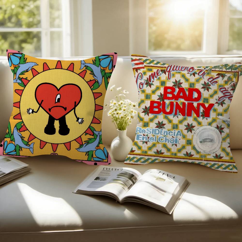 Singer bBad album Bunny  Personalized Pillow Cover Kids Bedroom Wild Party Decor Pillowcase kid Birthday shower Gift