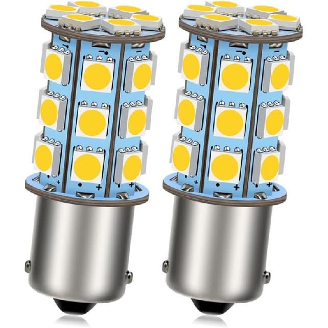 Ruiandsion 2pcs 1156 BA15S LED Light Bulbs Super Bright 5050 Chips 27SMD DC 6V LED Bulb for Reverse Turn signal Light,White