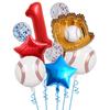 9pcs Baseball Themed Aluminum Foil Balloon Set 32inch Digital Pentagram Glitter Ball Children's Birthday Party Decoration