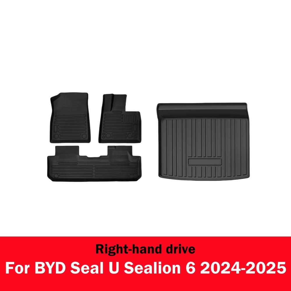 Car Floor Mats For BYD Sealion 6 Seal U Song Plus DM-i EV 2025 2025 Trunk Mat Backrest Cushion Non-slip Foot Pad Cargo Liner