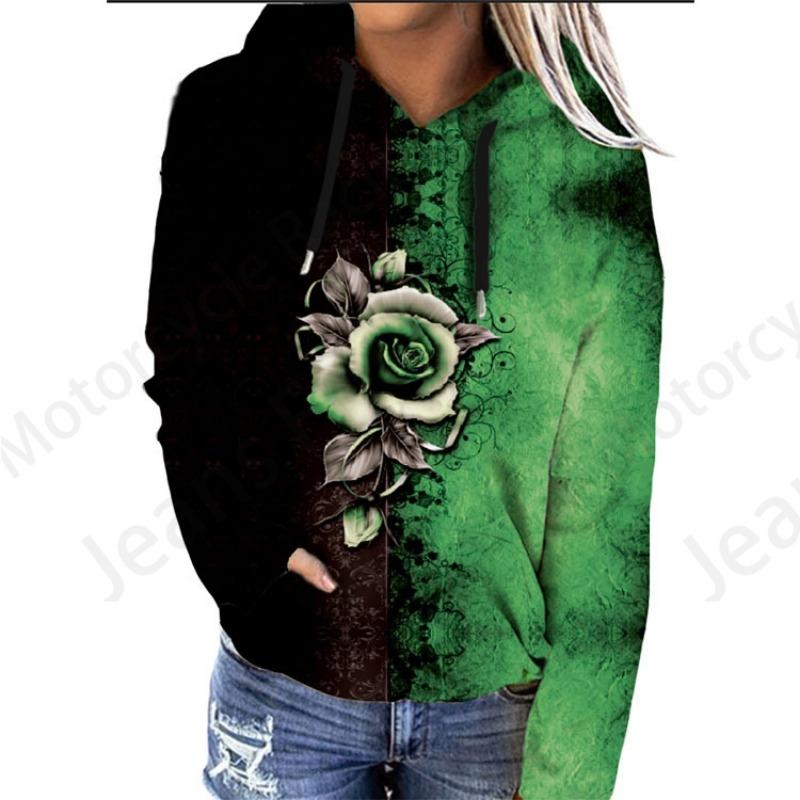 Rose Floral 3d Print Hoodie Women Fashion Oversized Hoodies Women Sweats Flower Coat Sweatshirt With Pocket Pullovers Sudaderas
