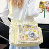 Zoete Lolita Transparante Poppen Badge Display Tas Kant Ruche Schouder Crossbody Tas Anime Ita Tas Casual Dames Messenger Bag