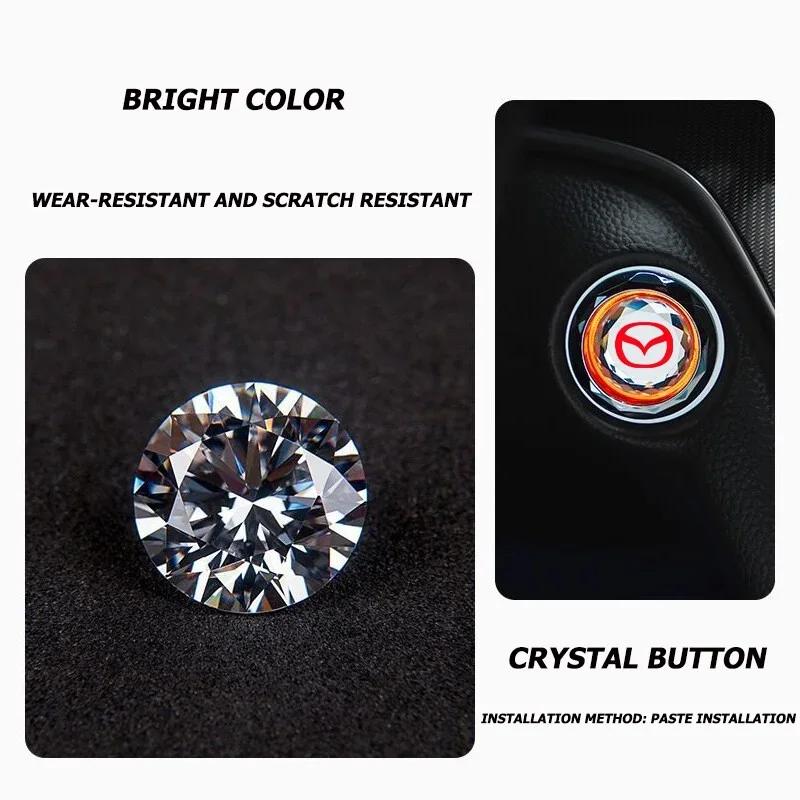 2025 Hot 1Pcs car Engine One Button Start Switch Stop Button Cover for Mazda 3 CX3 CX9 CX5 CX8 Mazda6 MX-5 CX30