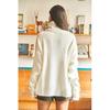 Knit Winter Sweaters Women's Long Turtleneck Cuff Buttoned Soft Textured Oversize Knitwear Sweater