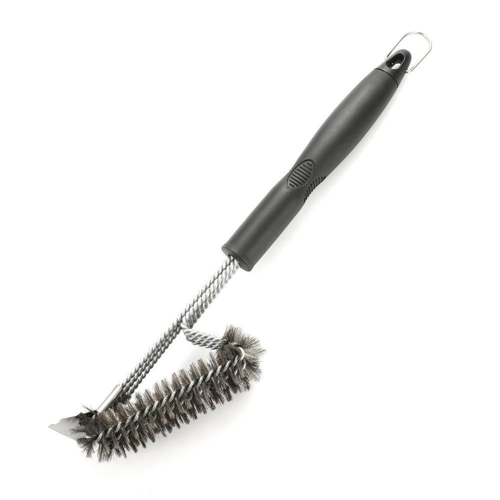 BBQ BBQ Brush Steel Wire Brush 18 Inch Three-layer Cleaning Brush Oven Cleaning Three-head Brush BBQ Tool Brush