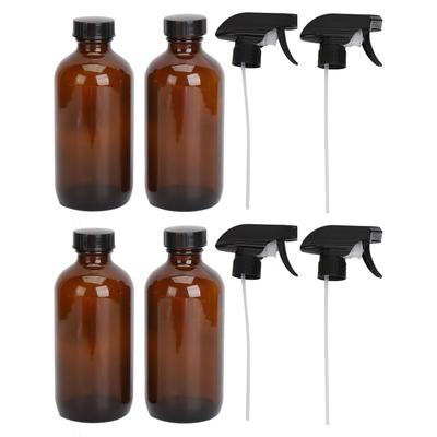 4 Stück Bernsteinfarbene Leere Ätherische Öl Sprühflaschen mit Sprühkopf Lichtgeschützt Nachfüllbarer Flüssigkeitsbehälter 480ml