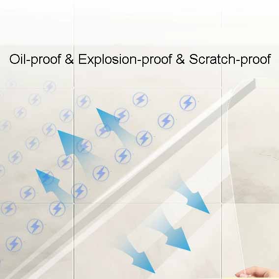 0,05 mm Extra Dicke Selbstklebende Wandfolie Hitzebeständig & Wasserdicht Transparenter Aufkleber für Küche & Badezimmer Keine Rückstände