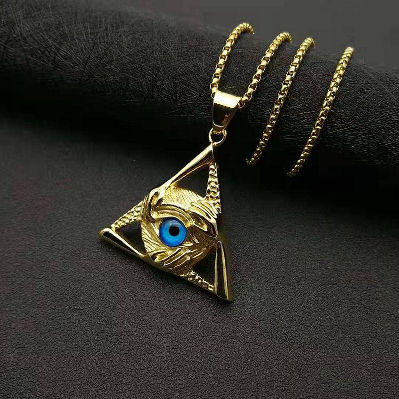 European and American Jewelry, Men's Necklace, Triangular Devil's Eye Pendant 2026.
