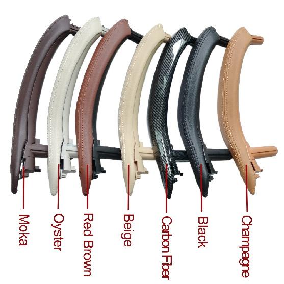 Upgraded Left Right Interior Door Handle Assembly with Outer Leather Cover For BMW X5 X6 F15 F16