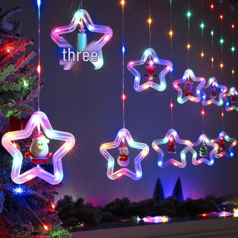 Santa Claus LED Curtain Lights – Colorful Christmas Festival Decoration for Windows