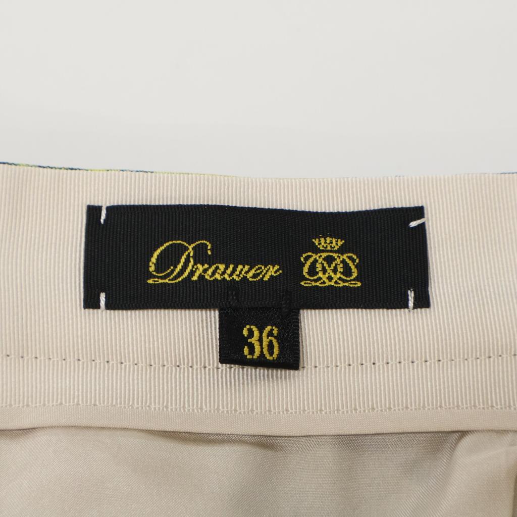 DRAWER Black Rayon Blend Flower Print Tuck Skirt Skirt 36 Black seriesUsed