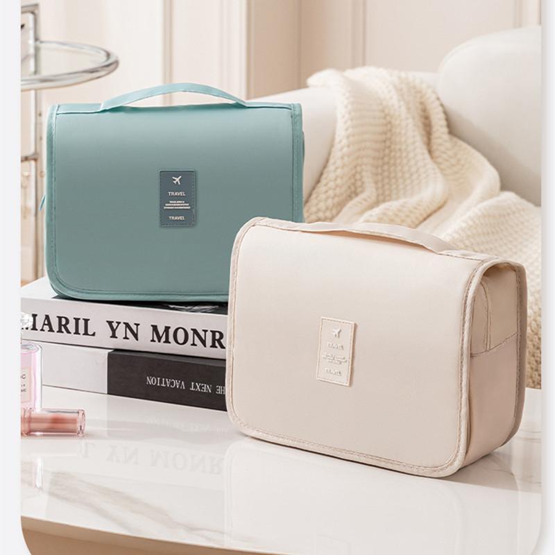 Portable Toiletry Washbag With Hanging Hook Waterproof Cosmetic Storage Bag Large Capacity Travel Makeup Case Bag Wash Pouch