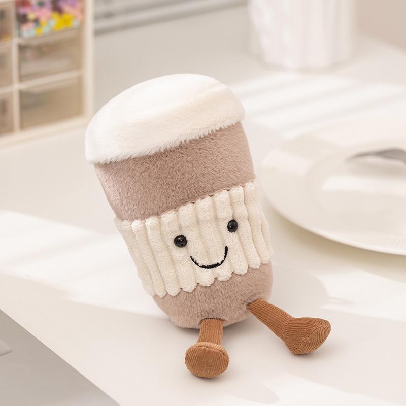 Creative Tea Set Figurines: Fun Dessert Plush Toys & Restaurant Ornaments for Girls