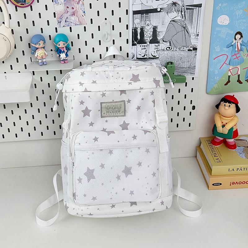 

The schoolbag is high-value, fresh and cute, and the star-printed schoolbag is simple for junior high school students and large capacity for commuting