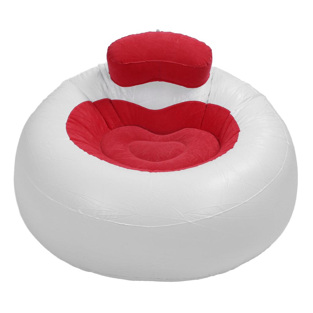 Scaun Sofa PVC Flockat Model Inimă Iubitoare Canapea Moale Gonflabilă pentru Living Balcon Exterior