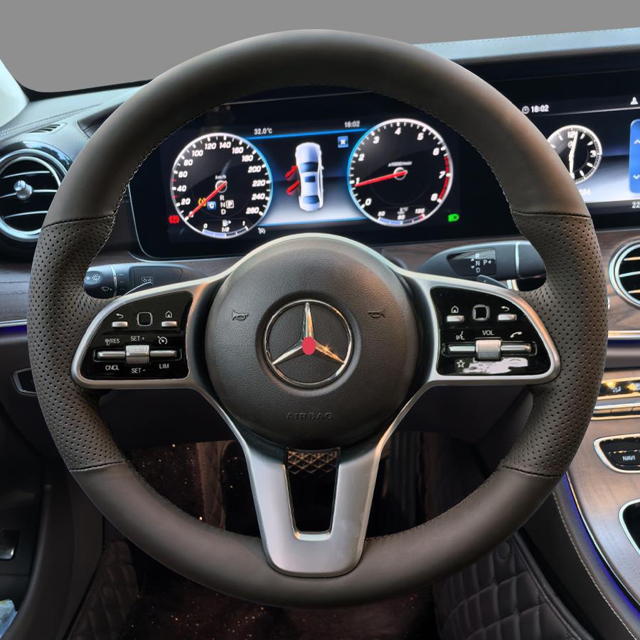 Zakázkové ručně šité potahy na volant a rukojeti pro Mercedes-Benz GLC260, E300, GLE, GLA, GLB