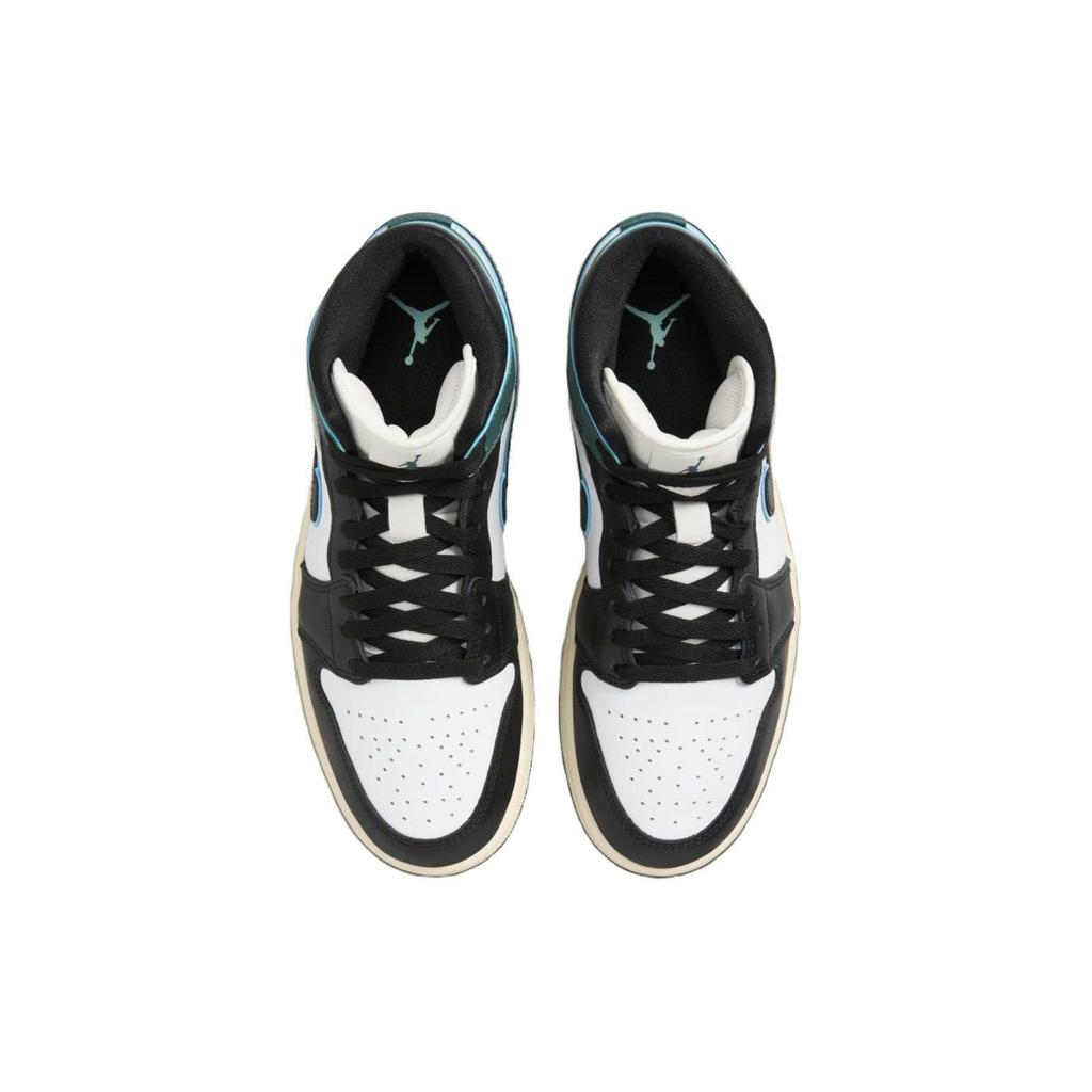 Air Jordan 1 Mid Oxidized Green Women Sneakers White Black Light-Dew FQ7818-100