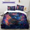 Colorful glowing leopard  Pattern Bedding Quilt Set Quilt Cover Pillowcase Home Decoration  Gift (1 * duvet cover + 2 * pillowcase, without core)