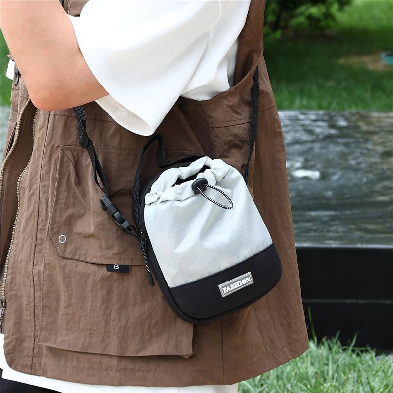 Waterproof Nylon Sling Bag - Outdoor Travel Pouch with Dedicated Water Bottle Pocket (New Nylon Crossbody Design)