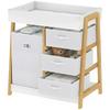 Baby Changing Table, Baby Changing Unit with 3 Drawers, Large Basket and Waterproof Pad for Bedroom Nursery, White