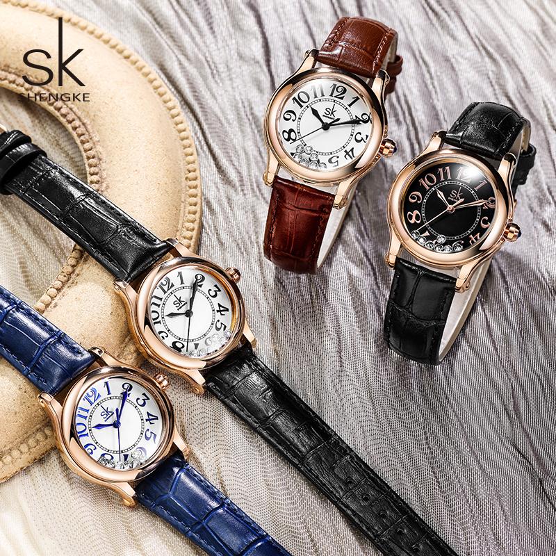 SHENGKE Oryginalny Design Damskie zegarki kwarcowe Moda Najlepsze style Damskie zegarki Najlepsze prezenty Zegar dla żony, rodziny