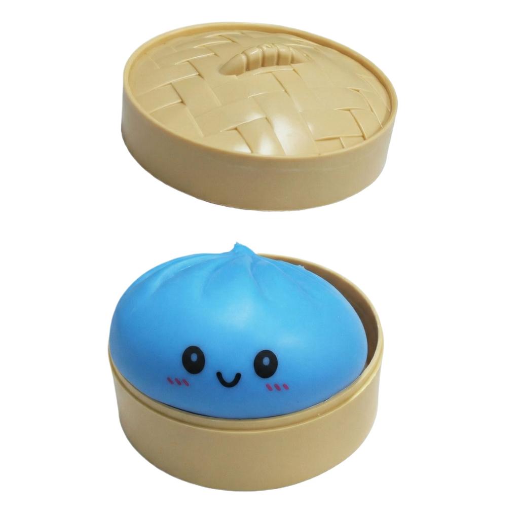 Slow Rising Bun Toy with Steamer Box Simulation Food Design Soft Stress Toy for Kids and Adults