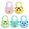 Baby Silicone Bib Cartoon Feeding Bib Waterproof Infant Boy Girl Washable Bib Food Spill Protective Bib with Food Pocket