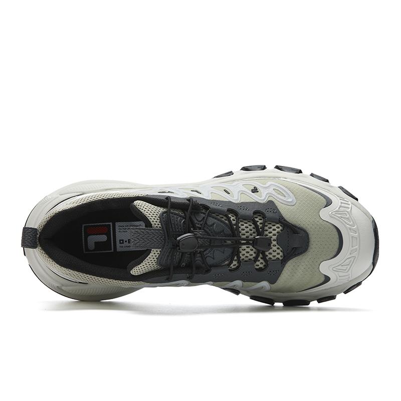Fila TRUFFLE Cushioning Abrasion Resistant Lightweight Low Top Chunky Sneakers Men's Elm Green/Shadow Black Gray F12M621111FED