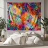 Colorful Abstract Tapestry Psychedelic Wall Hanging Rainbow Swirl Art Maximalist Boho Dorm Room Decor