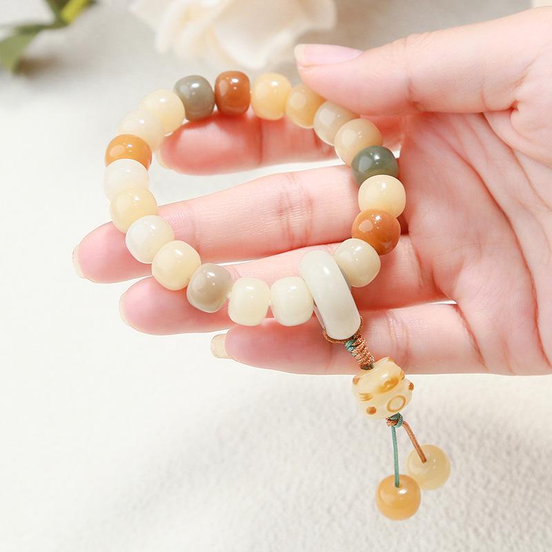 Jinde Jewelry Multi-Treasure Bodhi Bead Maneki Neko Bracelet for Men and Women - Buddhist Wenwan Hand String