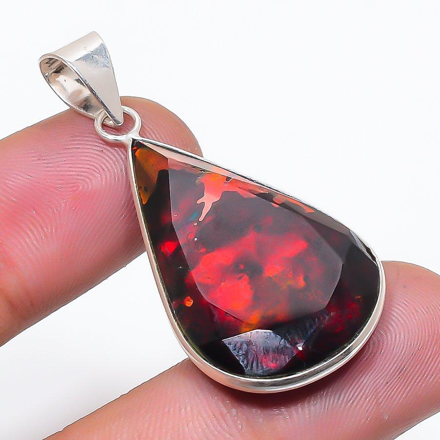 Натуральный амолит Драгоценный камень 925 пробы Стерлинговое серебро Ювелирное изделие Кулон 1,89  AP-14355