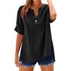 Women's Summer Tops Fashion Button Large Size Cotton and Linen Shirts