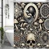 Gotisk svampkranium och mandalamönster Mysteriumillustration Duschdraperi, Dekorativt duschdraperi för badrum, Vattentät Sh