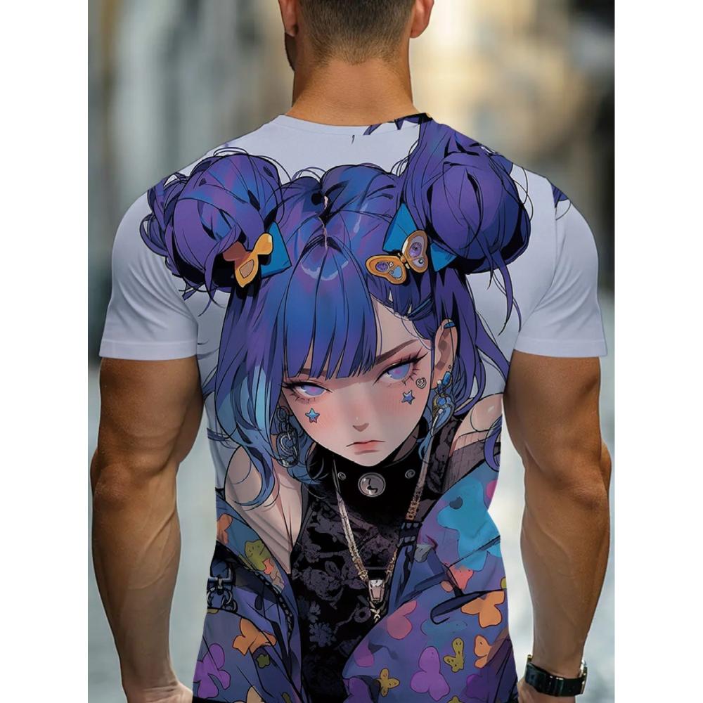 Men's anime-print T-shirts are perfect for casual walks at home or after dinner.