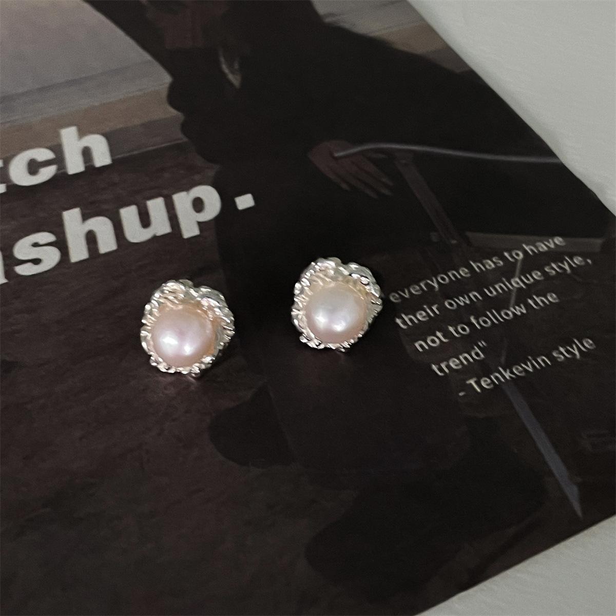 

Нерегулярная текстура жемчужные серьги-гвоздики ins стиль темперамент мода индивидуальность с серебряными игольчатыми ушными украшениями для женщин корейский стиль 925 silver needles