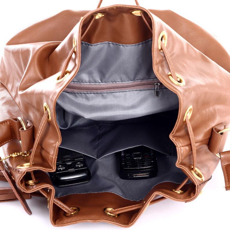 Elegant Women Bucket Shape Tassel Decorated Shoulder Cross Body Bag For Stylish Looks