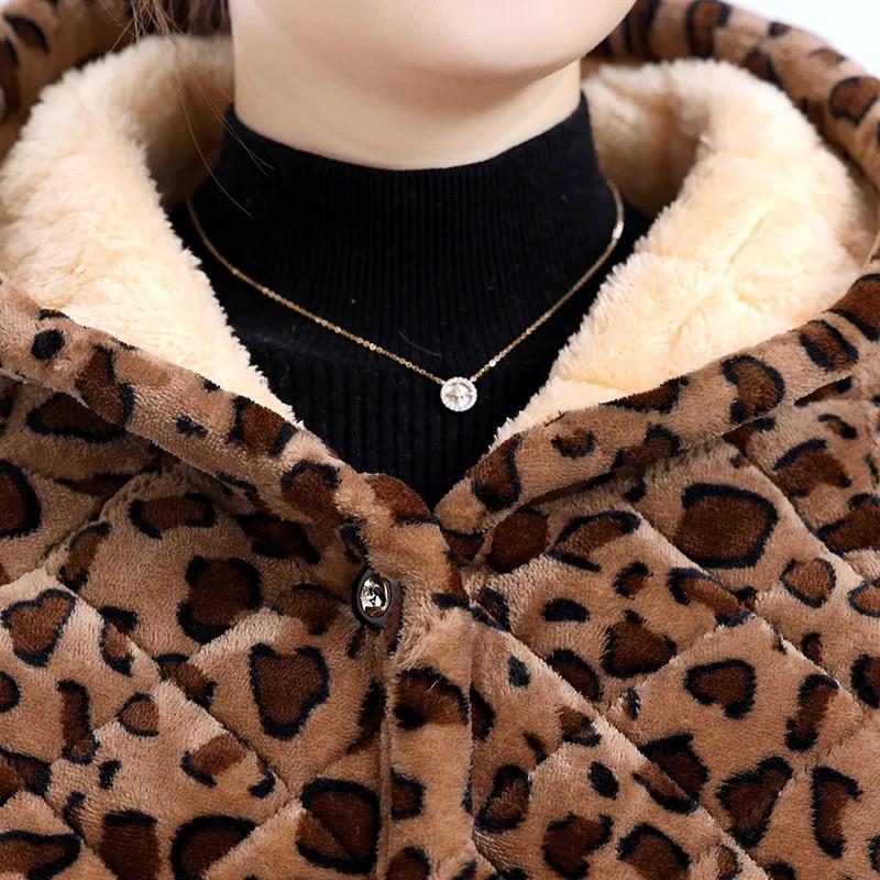 Padded Jacket, Coat, Fashion Home Jacket, Women's Coat, Plus Velvet Thickened Overalls, Leopard-print Padded Coat, Cotton Trousers Suit