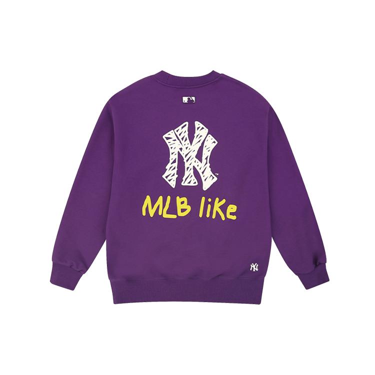 New MLB Sweatshirt Unisex Blue Purple 31MT08011-50V