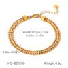 H&C Waterproof 18K Gold Plated Stainless Steel Multi Layer Tennis Stack Bracelet Sparkling Cubic Zirconia Women's Party Jewelry