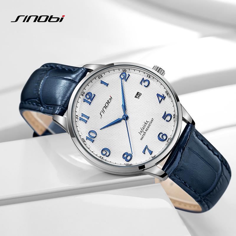 Men'S Watch Men'S Business Simple Slub Belt Watch Date Waterproof Watch 9877