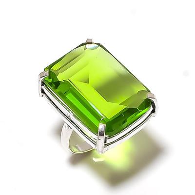 Natural Peridot Gemstone Handmade 925 Sterling Silver Gift Ring Size 7 Z0M83