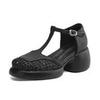 Huge Soft Leather Hollow Bag Head Sandals Women's 2025 Summer New Waterproof Table Thick Heel Thick Sole High Heel Roman Women's Shoes