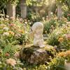 Mini Estatua de Ángel Guardián Impresa en 3D Terapia de Curación Pura Decoración de Escritorio para el Hogar Figura Blanca Suave Escultura Artística Regalo