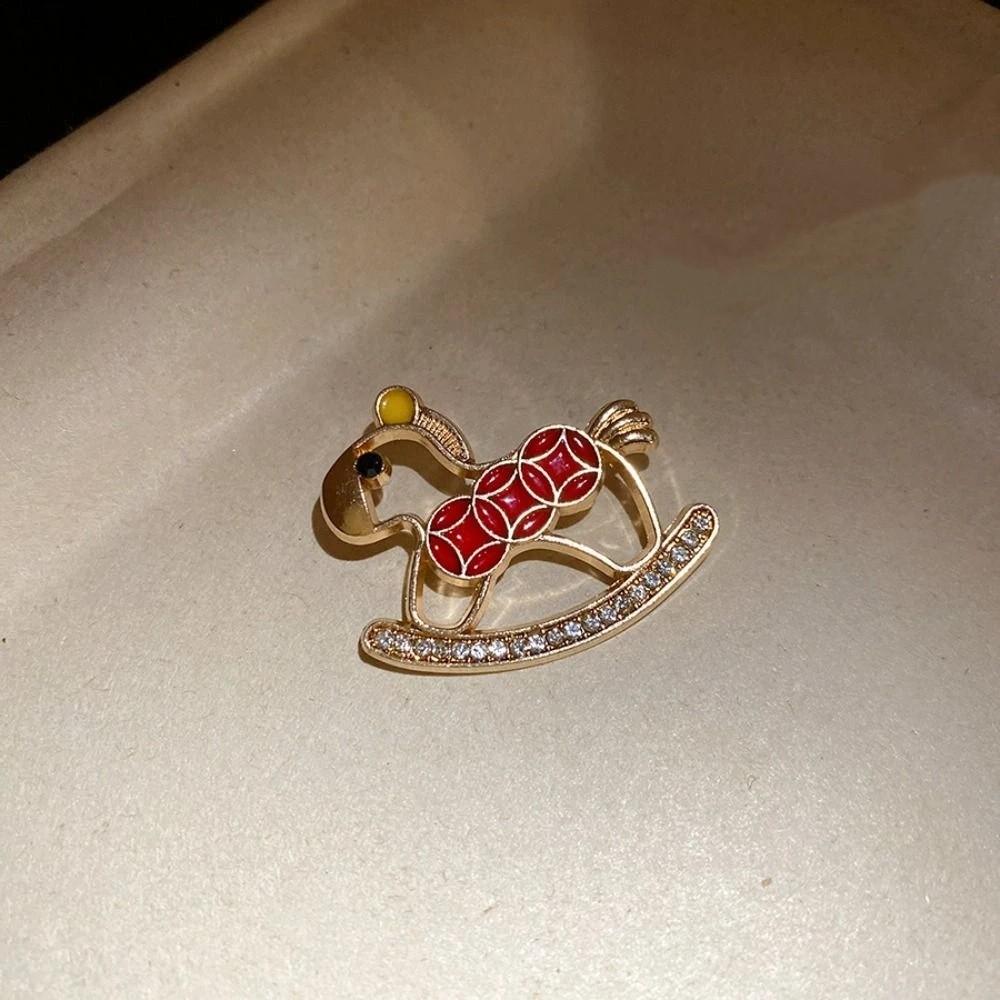 Jewelry Accessories Little Horse Brooch Rhinestone Animal Lapel Pins Retro Zodiac Pony Pin  Friends