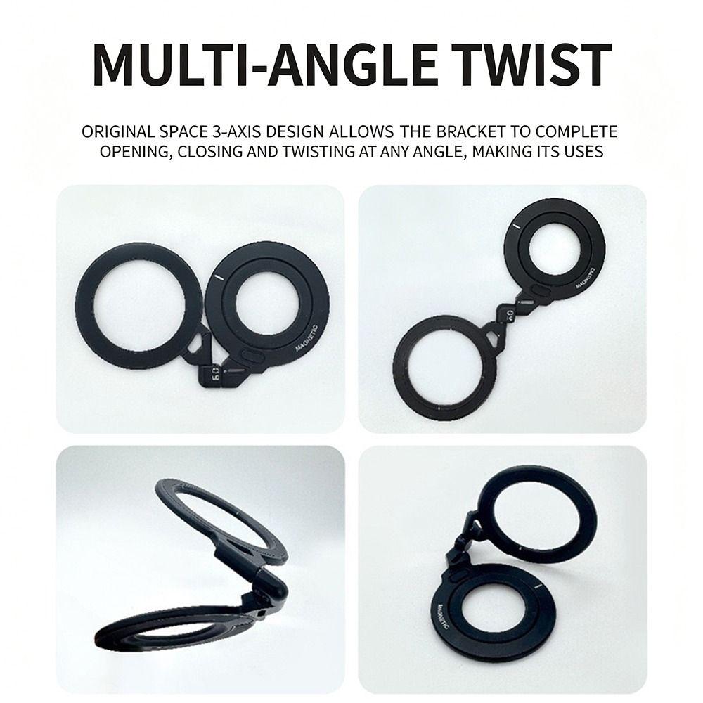 360 Degree Rotating Cell Phone Holder Foldable Magnetic Stand for Laptop Attachment