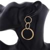 Three Circle Big Round Loop Simple Drop Earrings for Women Geometric Wedding Party Jewelry Christmas Girl Friend Gift