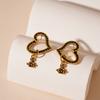 Dark Old Zircon Love Saturn Silver Needle Earrings Fashion Temperament Earrings