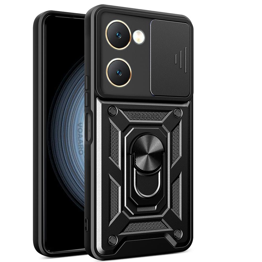 Slide Lens Armor Funda for Vivo Y03 Y18E 4G Y28S 5G Global Case Magnetic Rotate Ring Stand Cover for Vivo Y18 Russia India Case