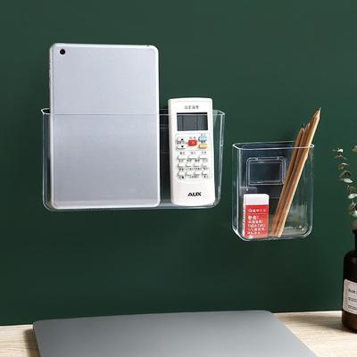 Transparent PS Wall-mounted Storage Box, No Need for Drilling, Bathroom Storage Box, Living Room Wall Clutter Organization Box